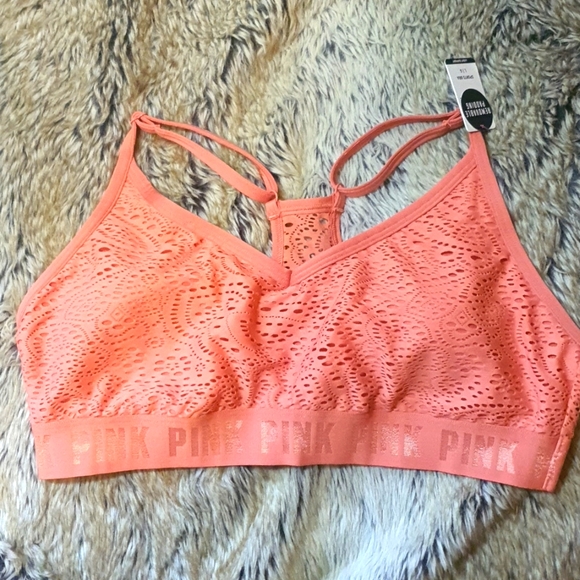 Victoria's Secret PINK Sports Bra Coral - Picture 2 of 3